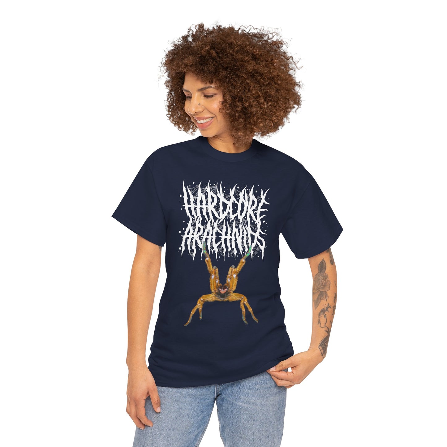 Hardcore Arachnids death metal logo/P. murnius Unisex Heavy Cotton Tee