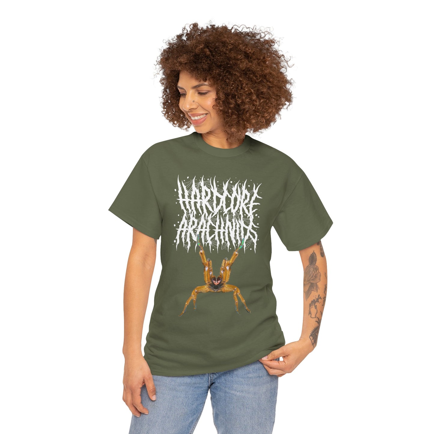 Hardcore Arachnids death metal logo/P. murnius Unisex Heavy Cotton Tee