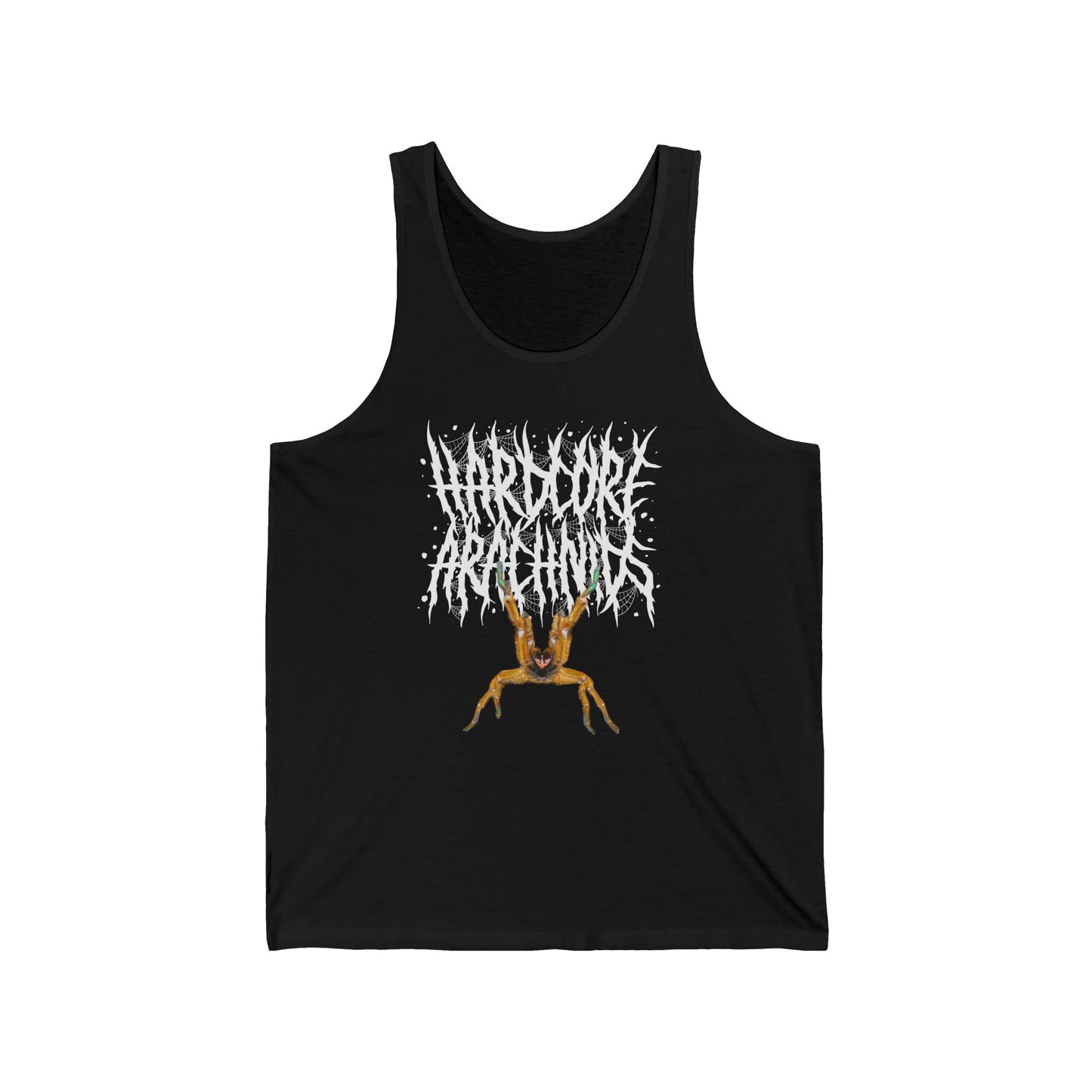 Hardcore Arachnids death metal logo/P. murinus Unisex Jersey Tank