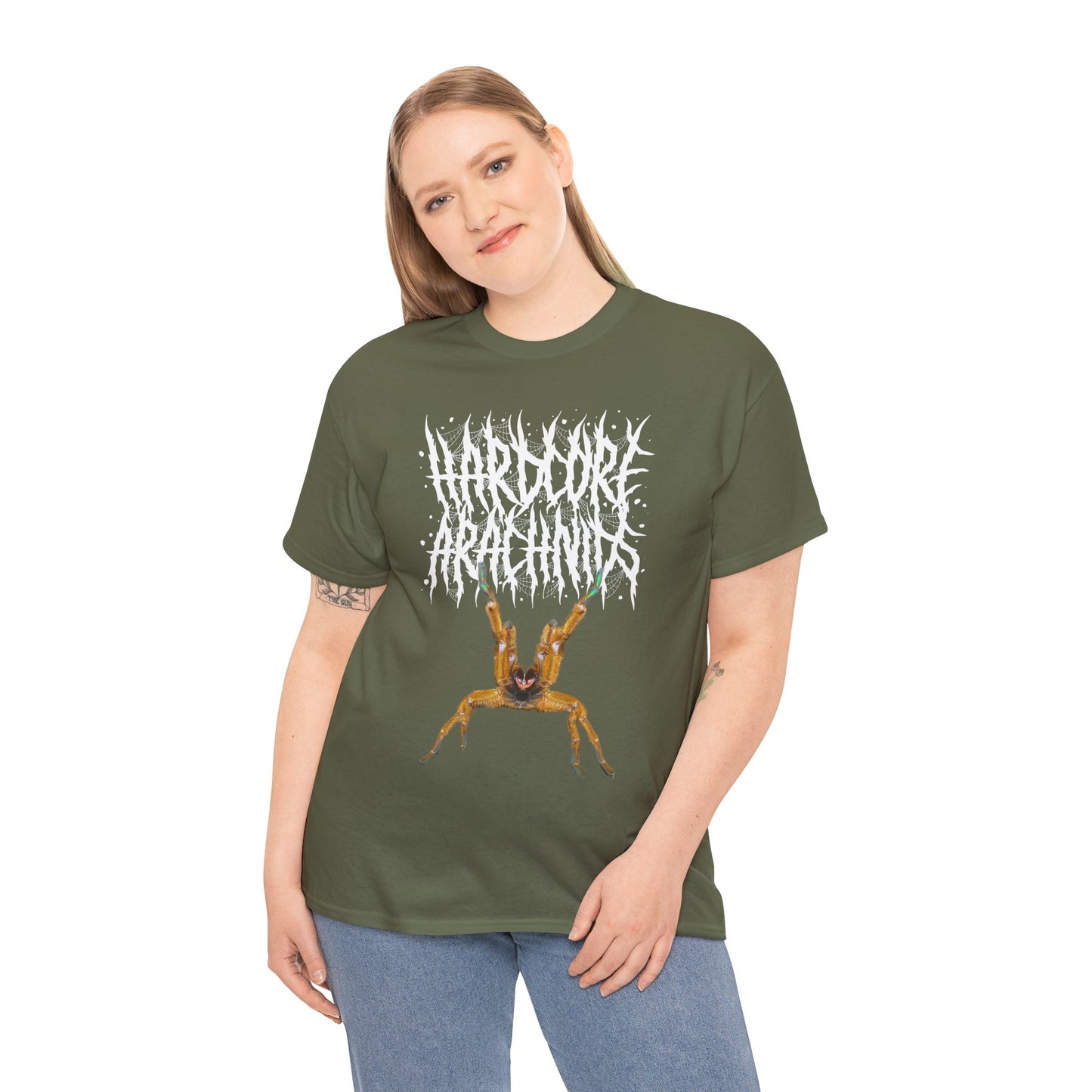 Hardcore Arachnids death metal logo/P. murnius Unisex Heavy Cotton Tee