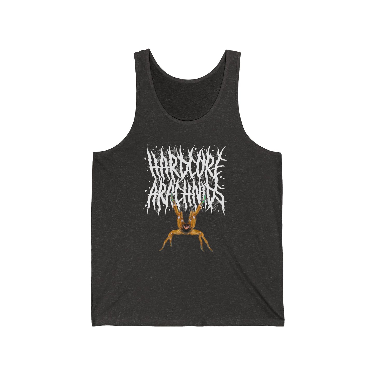 Hardcore Arachnids death metal logo/P. murinus Unisex Jersey Tank