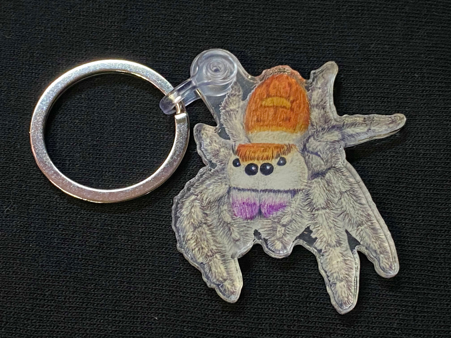 2” Acrylic keychain (jumping spider)