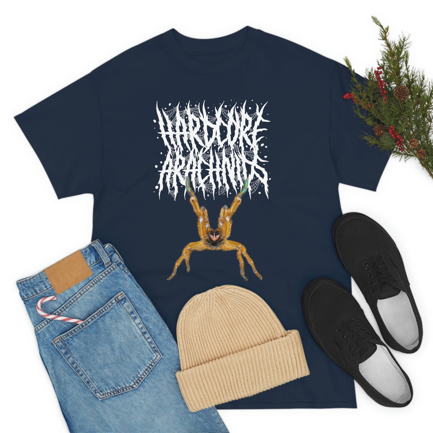 Hardcore Arachnids death metal logo/P. murinus Unisex Heavy Cotton Tee