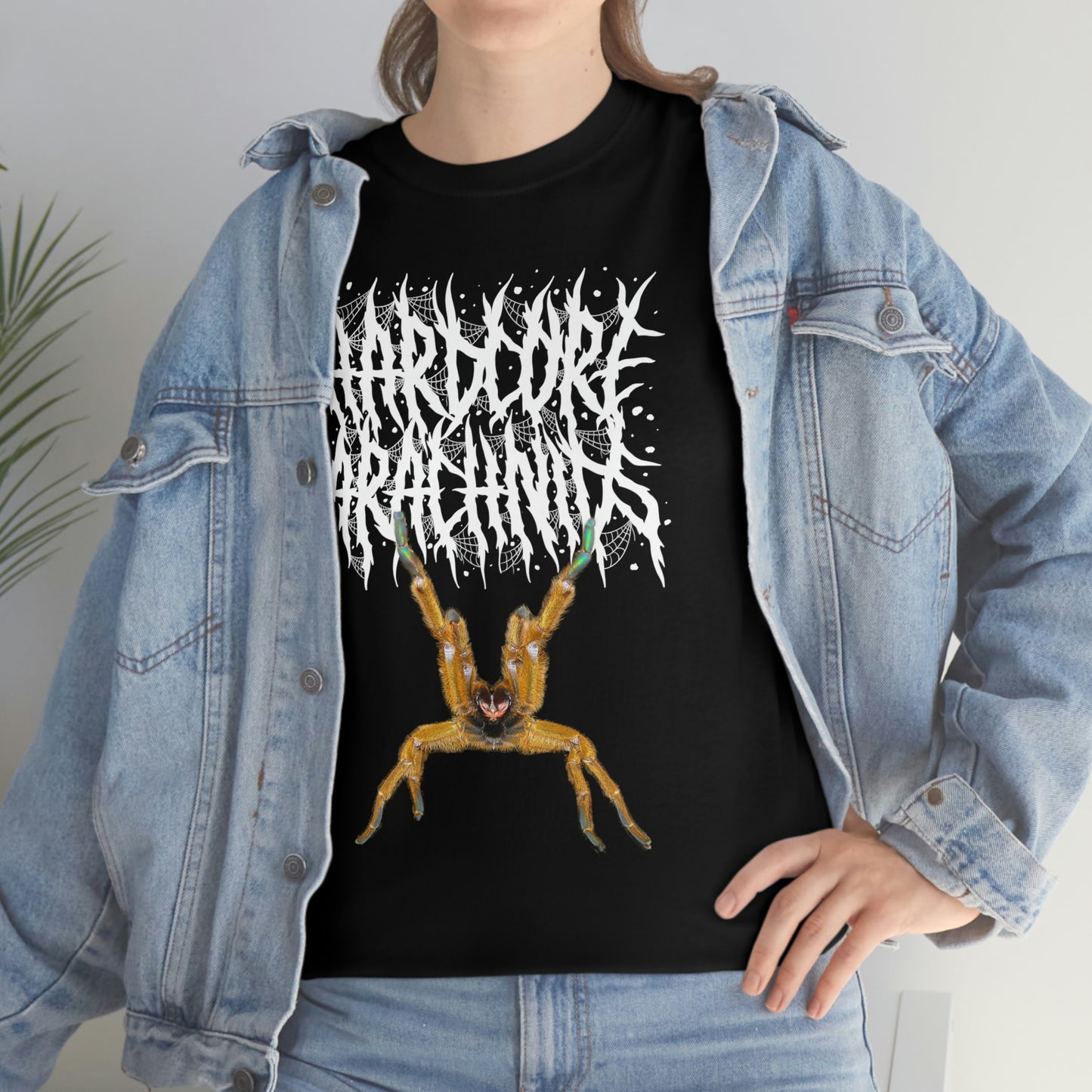 Hardcore Arachnids death metal logo/P. murinus Unisex Heavy Cotton Tee